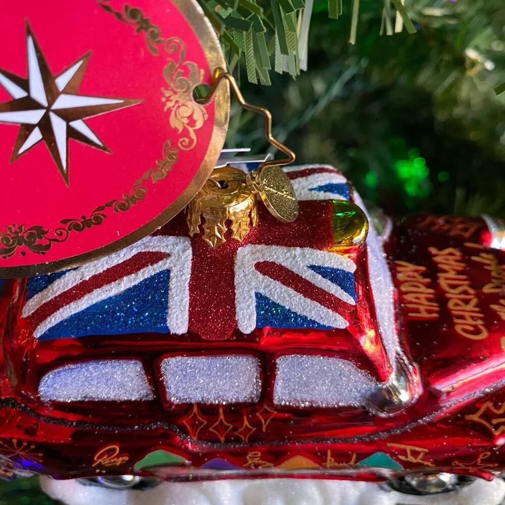 Christopher Radko The Beatles Happy Christmas Hackney Cab ornament‎ NEW